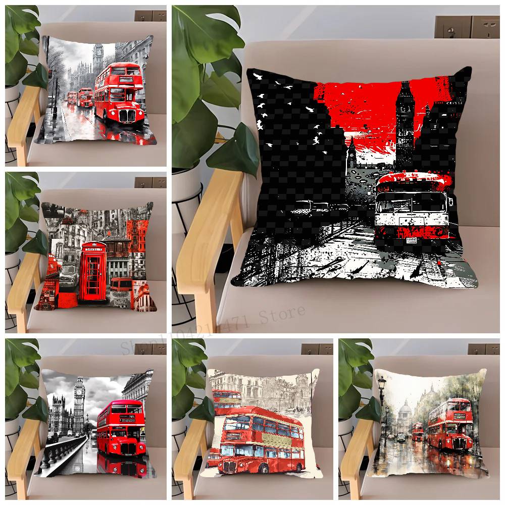 Londres ônibus vermelho impres - Home Textiles London avaliação e preço