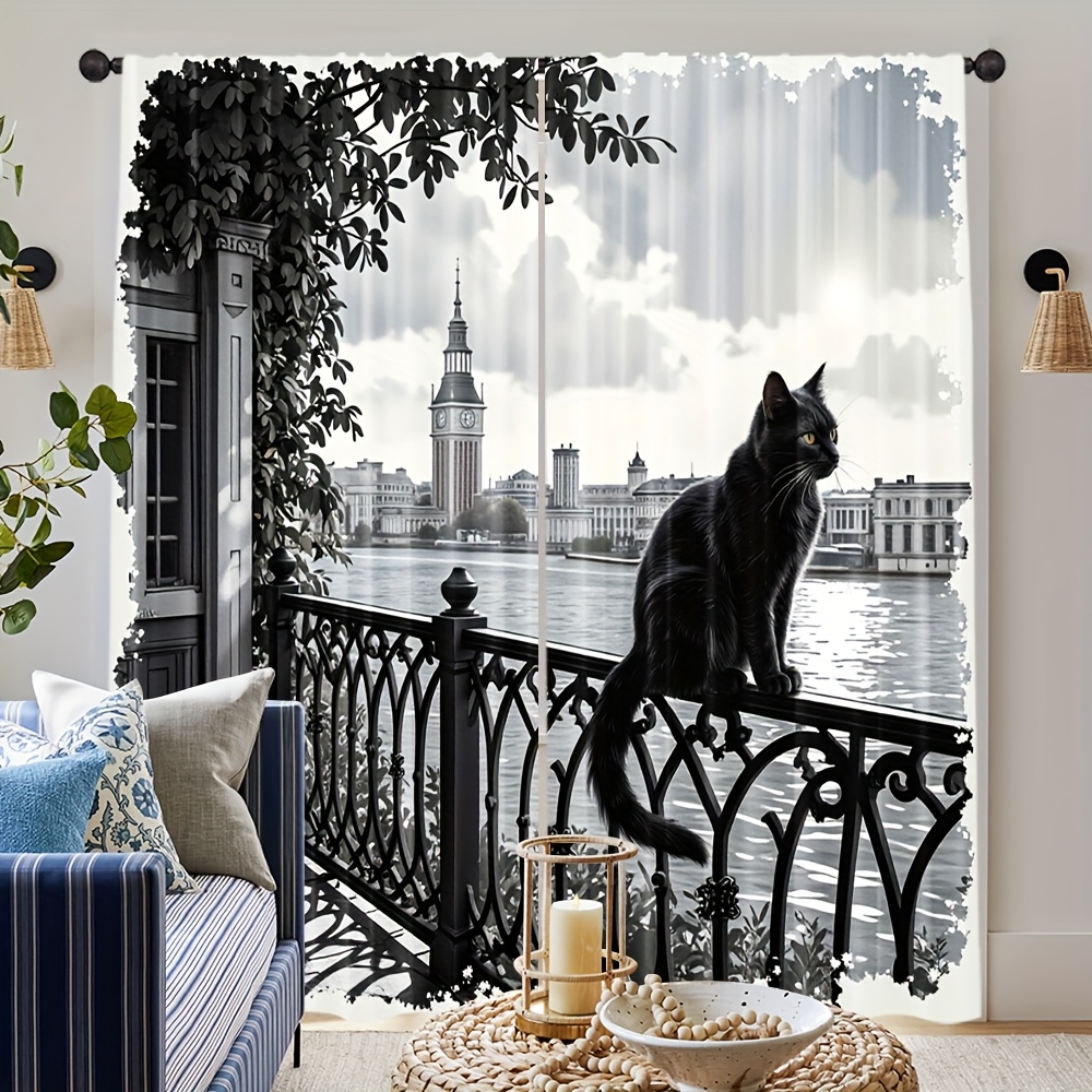 Cortina Gato Preto, Drapeado p - Home Textiles London avaliação e preço