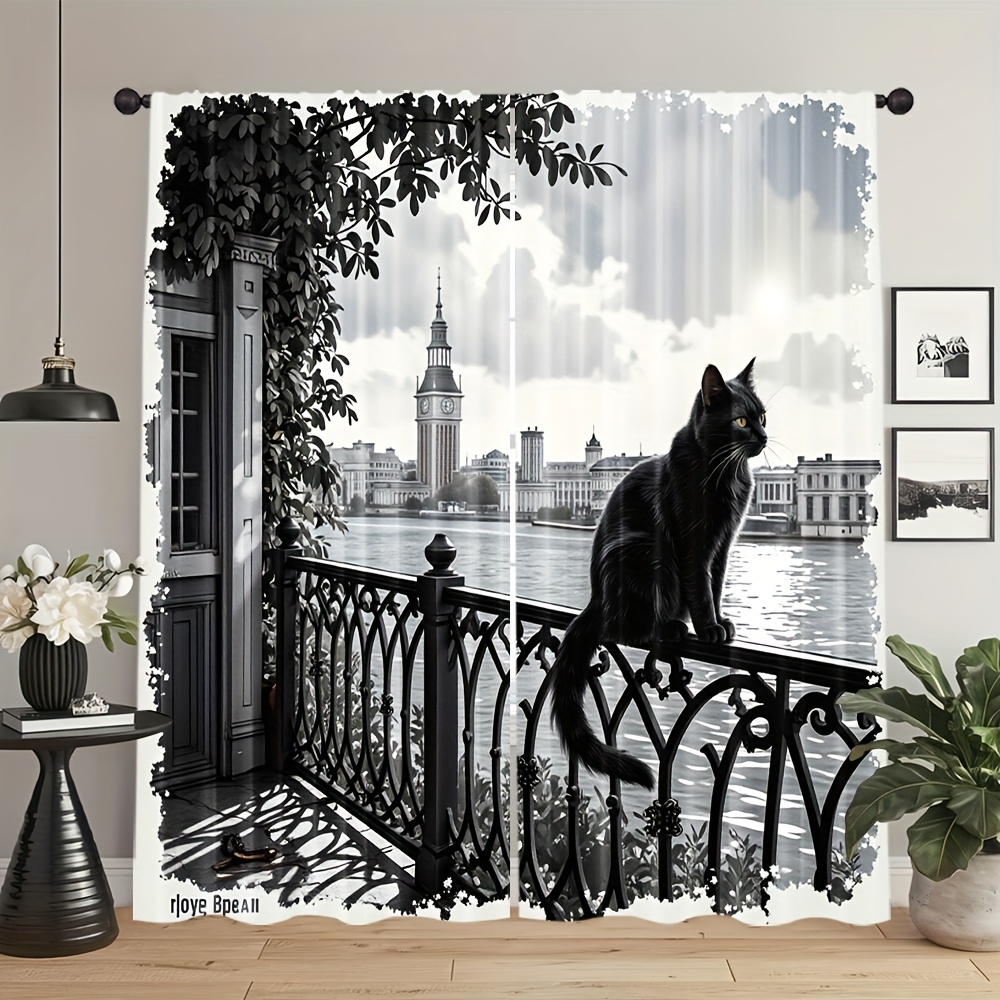 Cortina Gato Preto, Drapeado p - Home Textiles London avaliação e preço