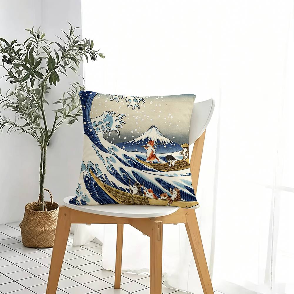 Art Katsushika H-Hokusai Capa  - Home.Textiles Cushion avaliação e preço